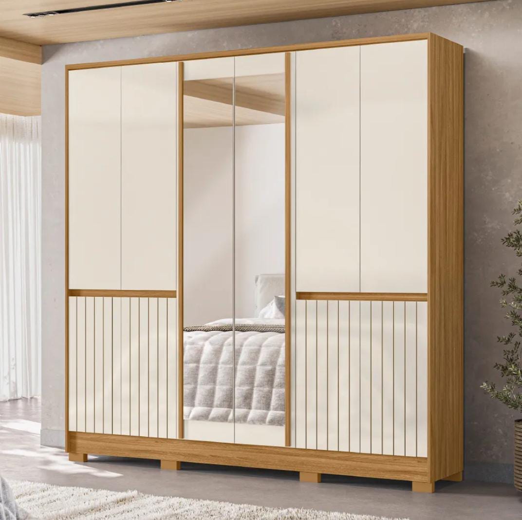 Guarda Roupas Alasca C/ Espelho 10 Portas