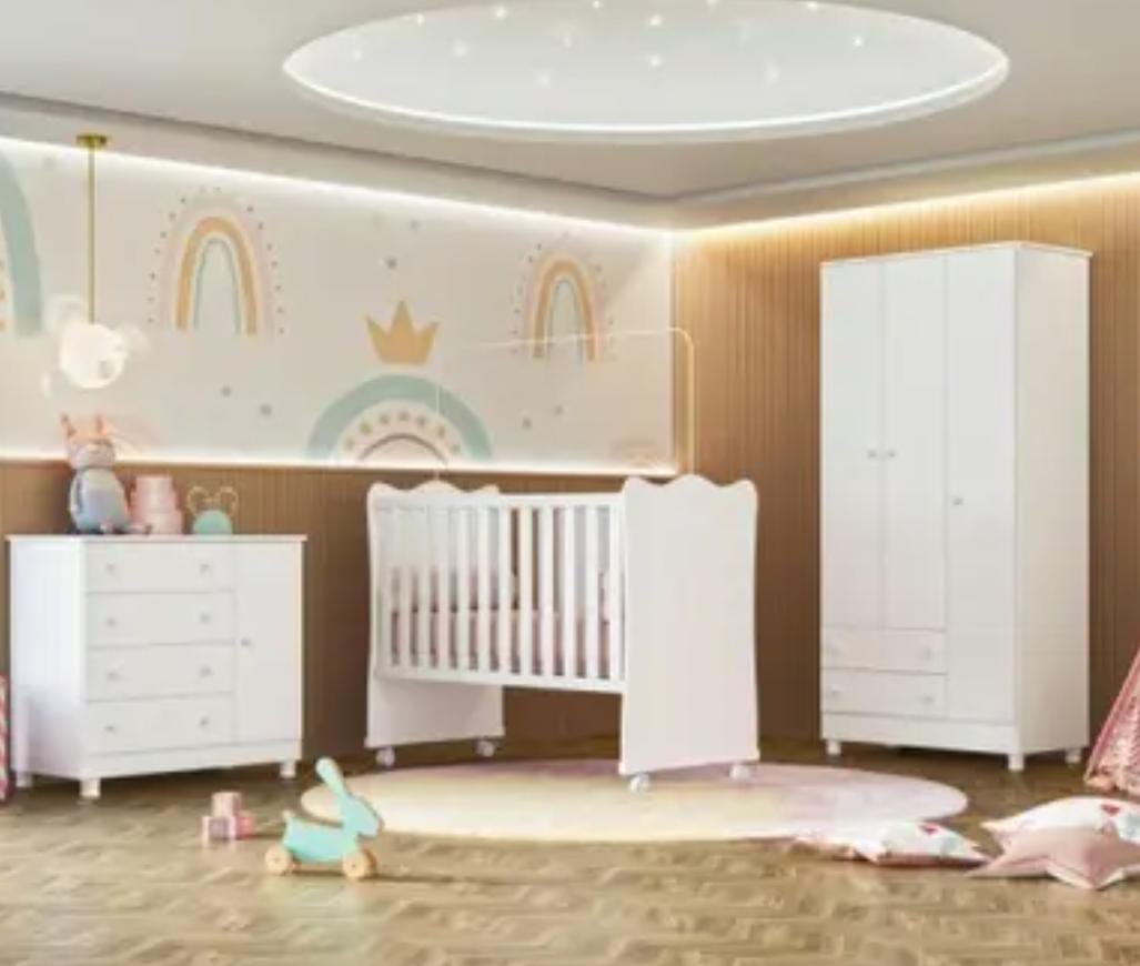 Conjunto Quarto de Bebê Completo Doce Sonho Qmovi 